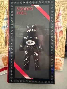 Boss Black Voodoo Doll Plush with White Print